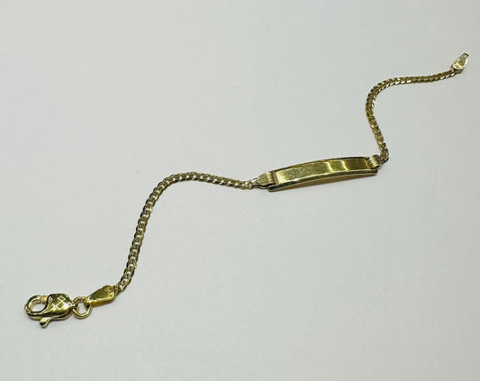 10K GOLD UNISEX CUBAN LINK ID BRACELET 5.5" 1.70mm, Weight: 2.0gm