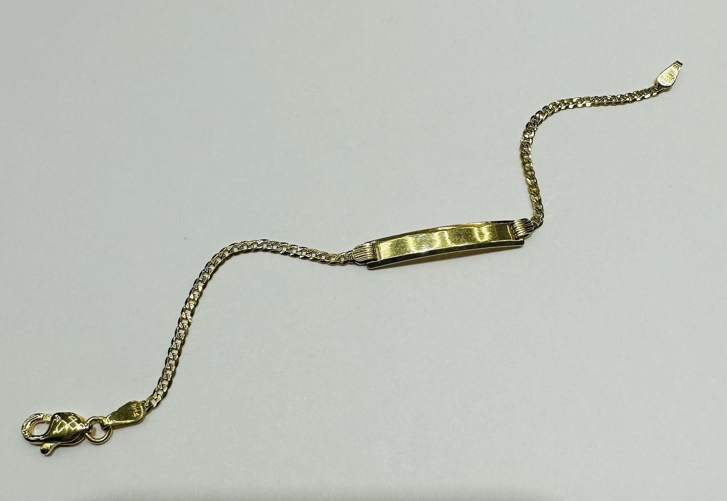 10K GOLD UNISEX CUBAN LINK ID BRACELET 5.5" 1.70mm, Weight: 2.0gm