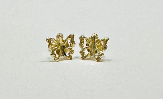 10K GOLD BUTTERFLY EARRINGS, WEIGHT: 0.7gm