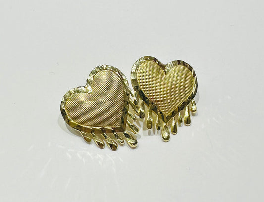 10K GOLD HEART EARRING, WEIGHT: 3.1gm