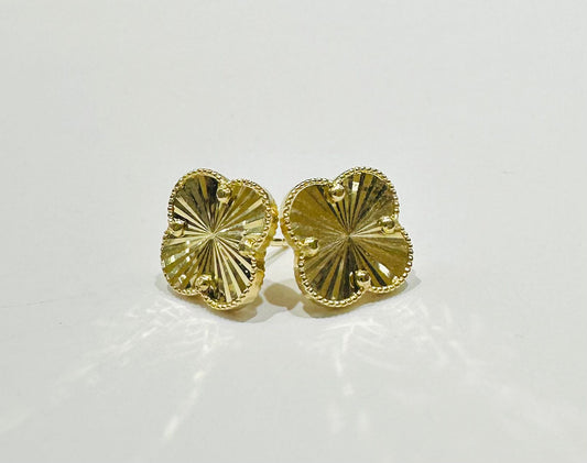 10K GOLD 4 LEAF CLOVER EARRING, WEIGHT: 2.0gm
