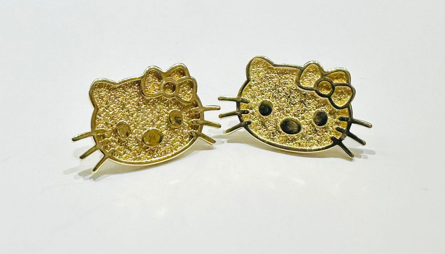 10K GOLD KITTY EARRINGS, WEIGHT: 4.4gm