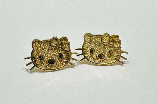 10K GOLD KITTY EARRINGS, WEIGHT: 4.4gm
