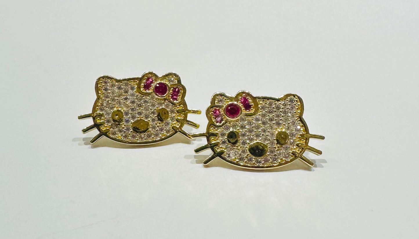 10K GOLD KITTY EARRINGS, WEIGHT: 5.0gm