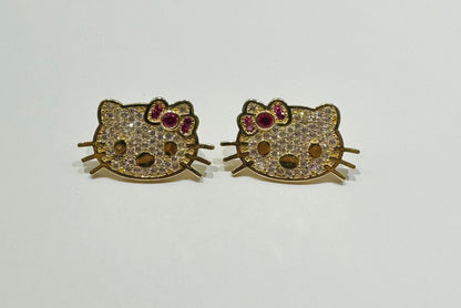 10K GOLD KITTY EARRINGS, WEIGHT: 5.0gm