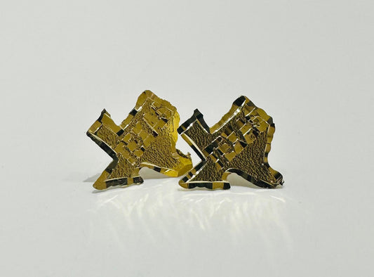 10K GOLD UNISEX TEXAS EARRINGS, WEIGHT: 1.7gm