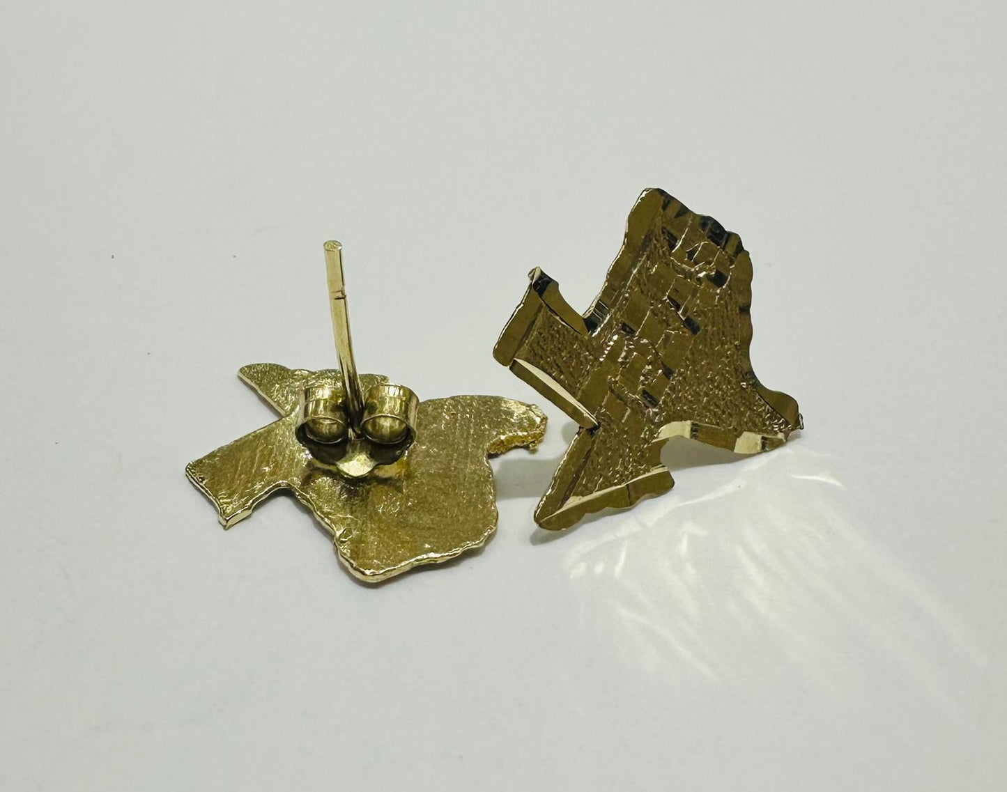 10K GOLD UNISEX TEXAS EARRINGS, WEIGHT: 1.7gm
