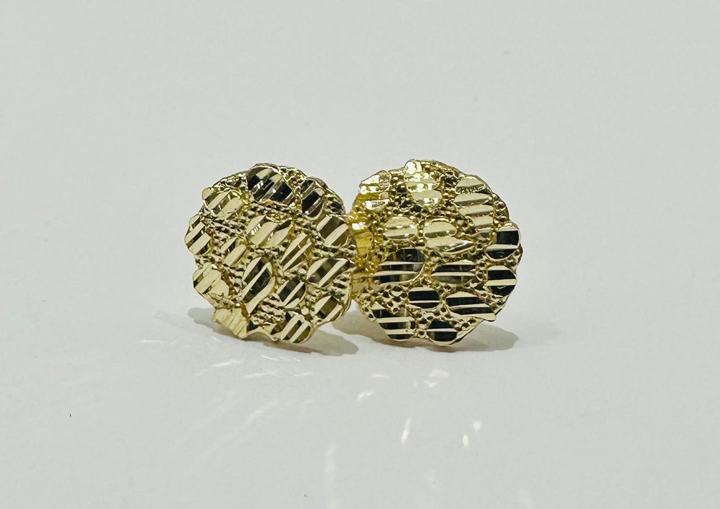 10K GOLD UNISEX NUGGET EARRINGS, WEIGHT: 1.7gm
