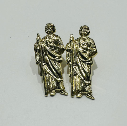 10K GOLD SAINT JUDE EARRINGS, WEIGHT: 1.6gm
