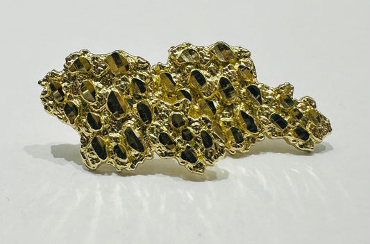 10K GOLD TEXAS NUGGET EARRINGS, WEIGHT: 3.6gm