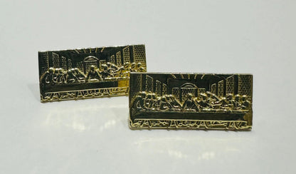 10K GOLD LAST SUPPER EARRINGS, WEIGHT: 2.1gm