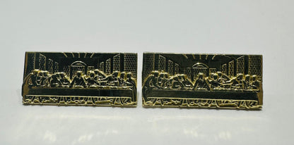 10K GOLD LAST SUPPER EARRINGS, WEIGHT: 2.1gm