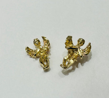 10K GOLD ANGEL STUD EARRINGS, WEIGHT: 1.3gm