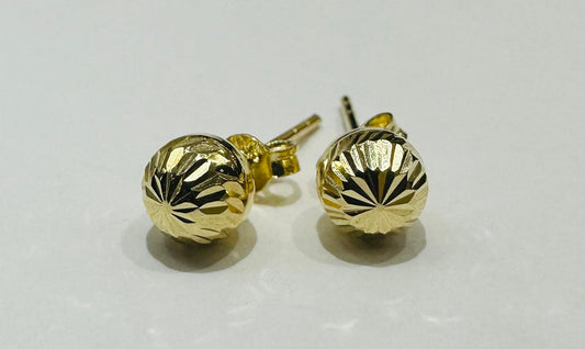 10K GOLD ROUND EARRINGS, WEIGHT: 1.00gm
