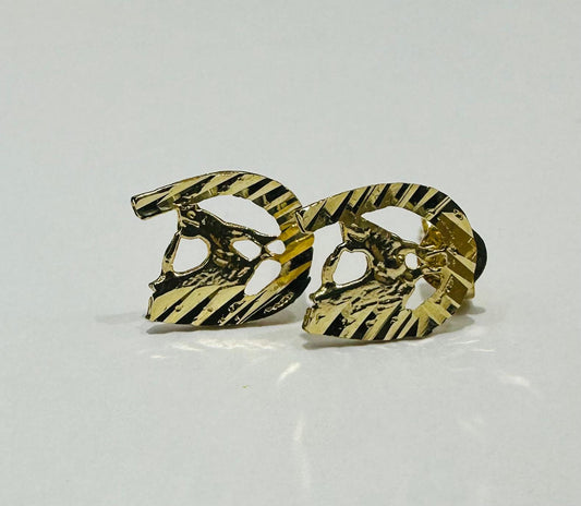10K GOLD HORSESHOE EARRINGS, WEIGHT: 0.7gm