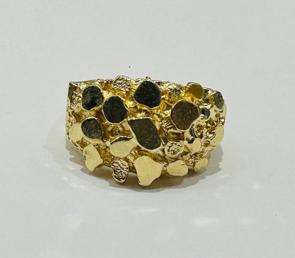 14K GOLD NUGGET RING, WEIGHT: 8.7gm
