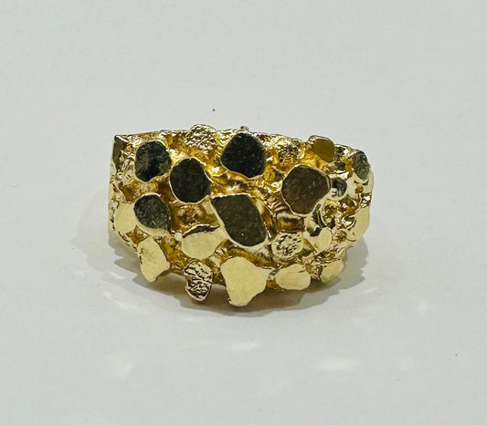 14K GOLD NUGGET RING, WEIGHT: 8.7gm