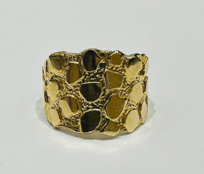 14K GOLD NUGGET RING, WEIGHT: 7.1gm