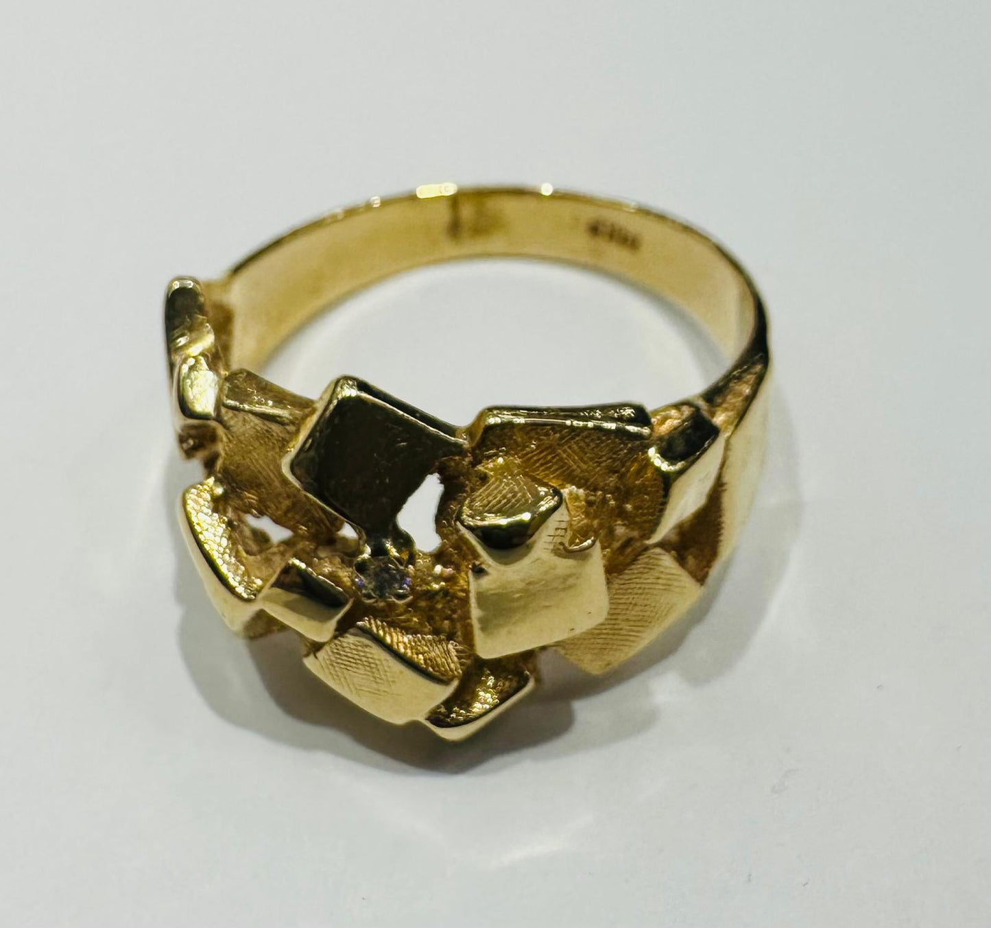 14K GOLD NUGGET RING, WEIGHT: 9.2gm