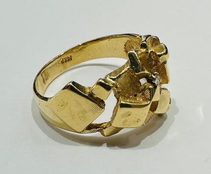 14K GOLD NUGGET RING, WEIGHT: 9.2gm