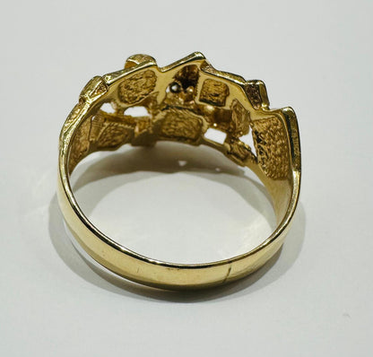 14K GOLD NUGGET RING, WEIGHT: 9.2gm