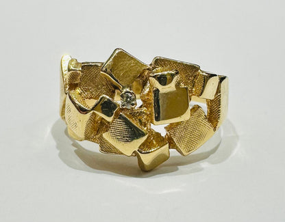 14K GOLD NUGGET RING, WEIGHT: 9.2gm