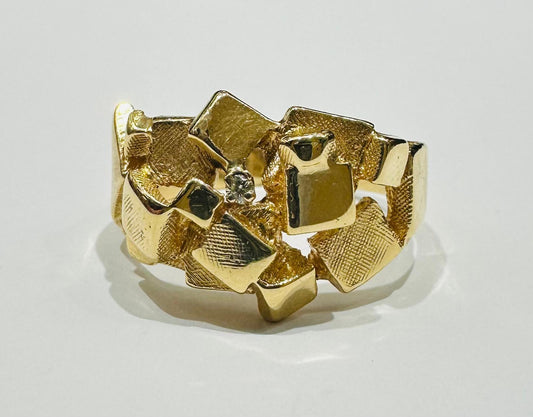 14K GOLD NUGGET RING, WEIGHT: 9.2gm