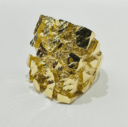 14K GOLD SOLID NUGGET RING, WEIGHT: 29.1gm