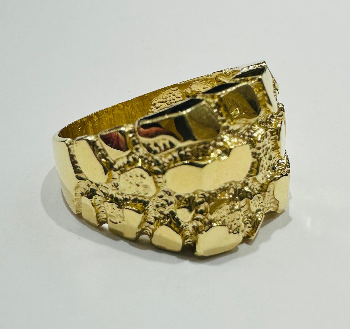 14K GOLD NUGGET RING, WEIGHT: 10.1gm