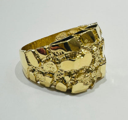 14K GOLD NUGGET RING, WEIGHT: 10.1gm