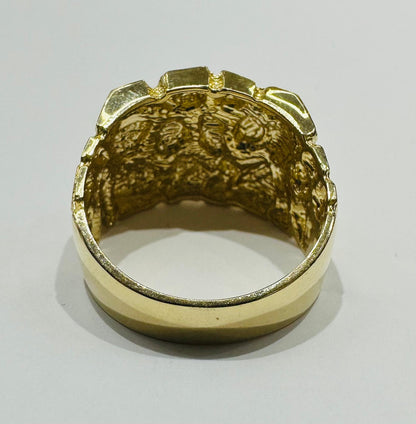14K GOLD NUGGET RING, WEIGHT: 10.1gm