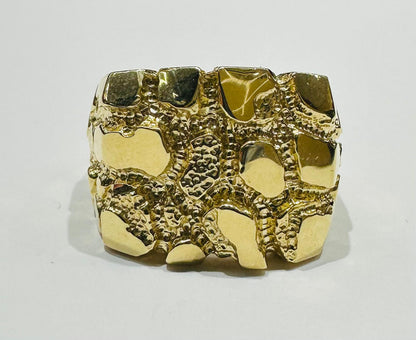 14K GOLD NUGGET RING, WEIGHT: 10.1gm