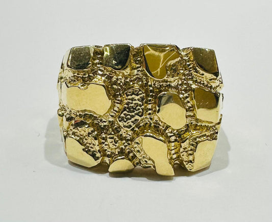 14K GOLD NUGGET RING, WEIGHT: 10.1gm