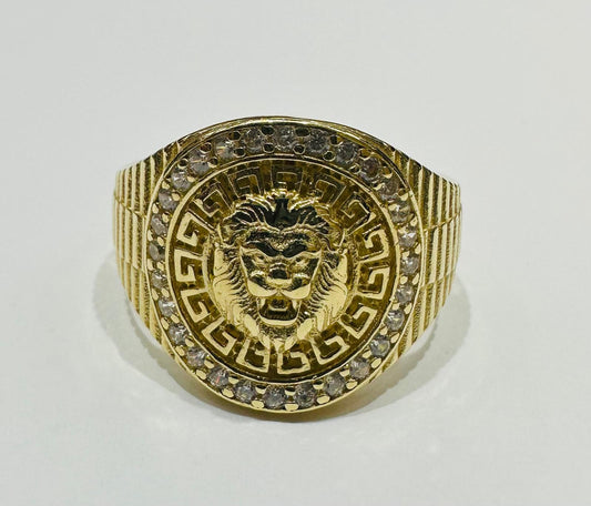 14K GOLD LION RING, WEIGHT: 7.3gm