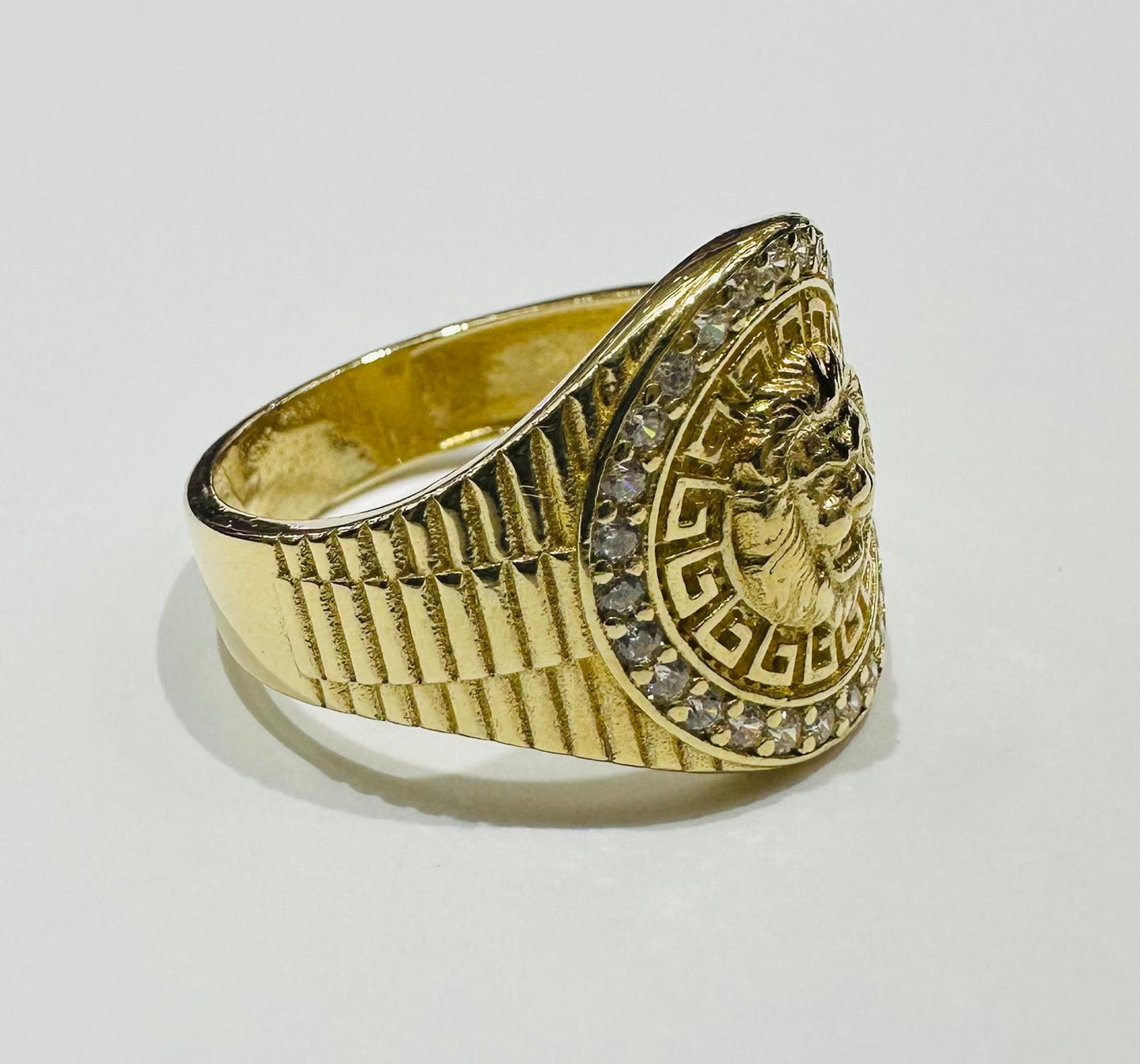 14K GOLD LION RING, WEIGHT: 7.3gm