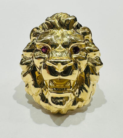 14K GOLD LION RING, WEIGHT: 7.9gm