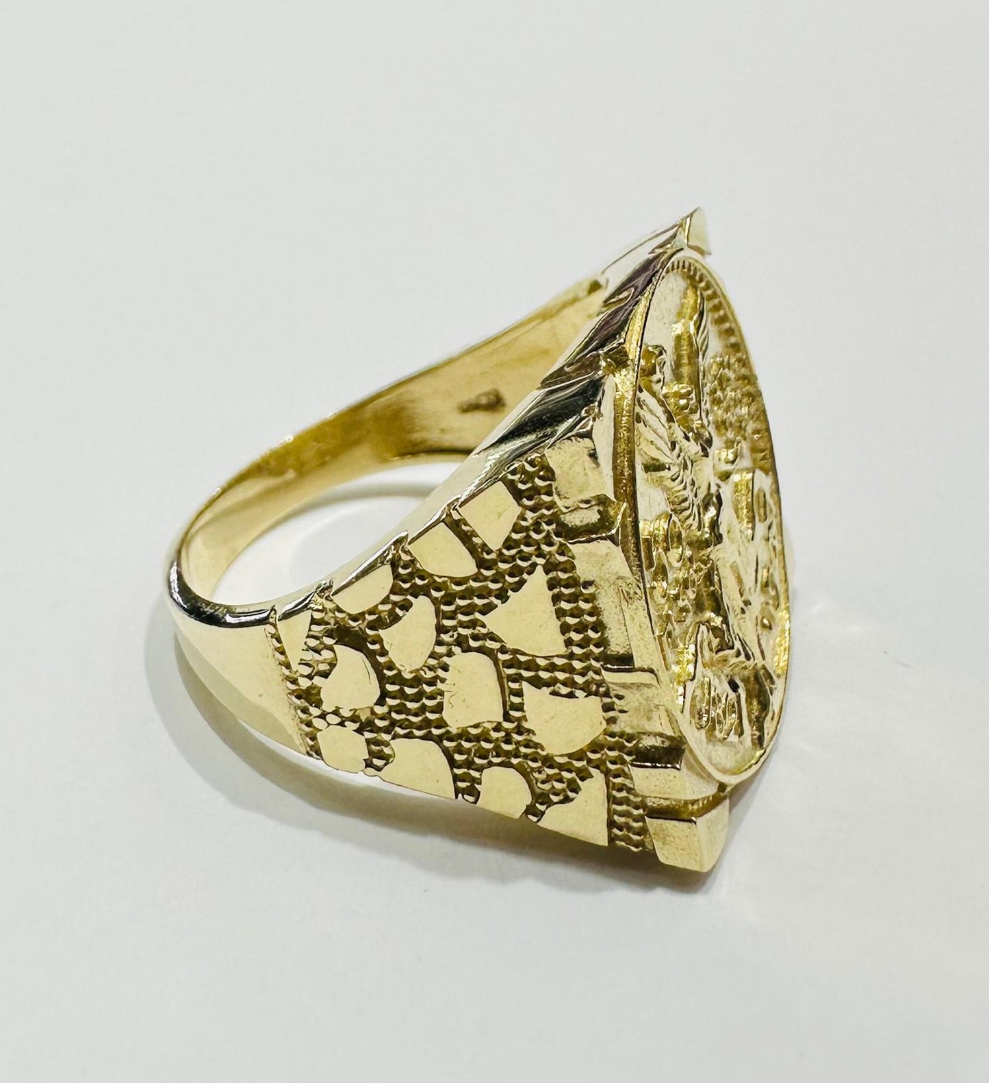 14K SOLID GOLD 50 PESOS CENTENARIO RING, WEIGHT: 9.7gm
