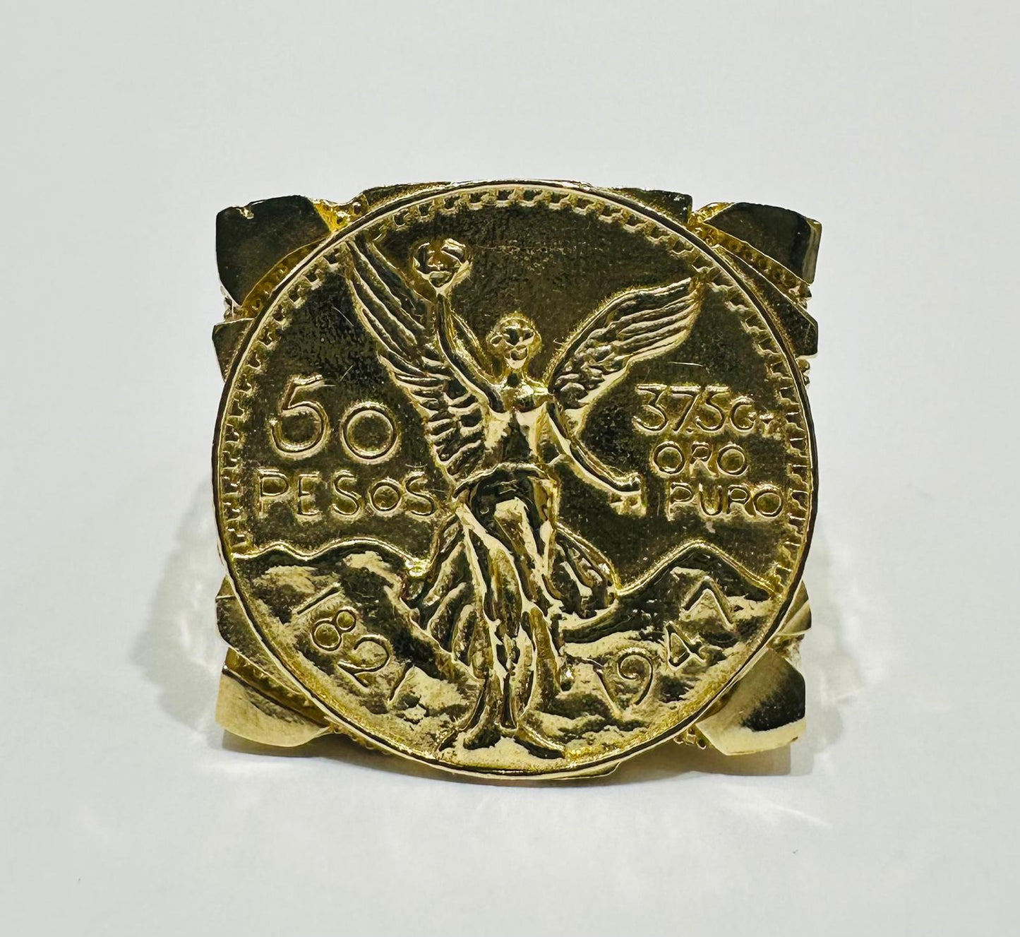 14K SOLID GOLD 50 PESOS CENTENARIO RING, WEIGHT: 9.7gm