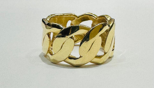 14K GOLD CHINO LINK RING, WEIGHT: 8.8gm