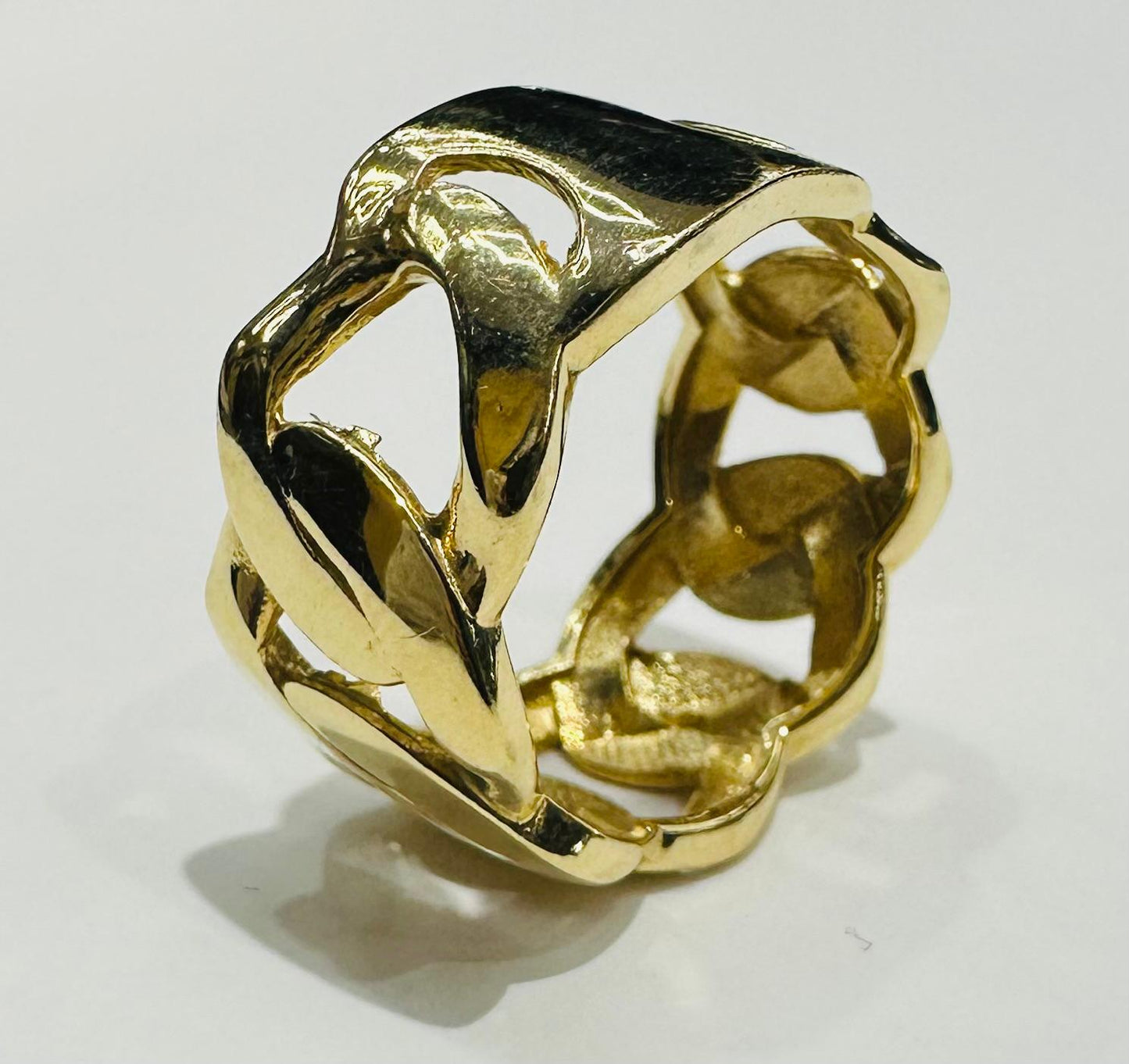 14K GOLD CHINO LINK RING, WEIGHT: 8.8gm