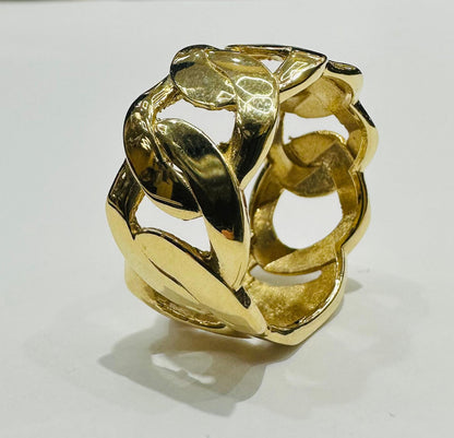 14K GOLD CHINO LINK RING, WEIGHT: 8.8gm