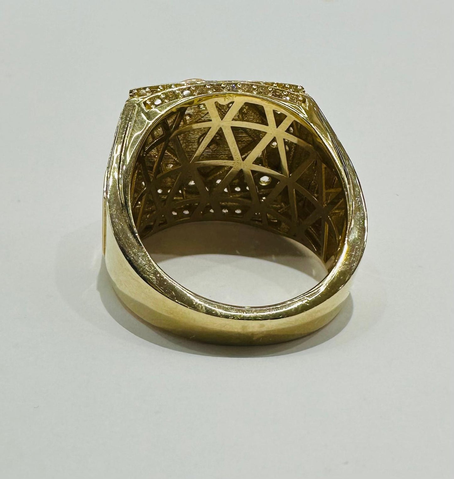 14K GOLD DIAMOND TRI COLOR SCORPION RING WITH CZ STONE, WEIGHT: 8.8gm