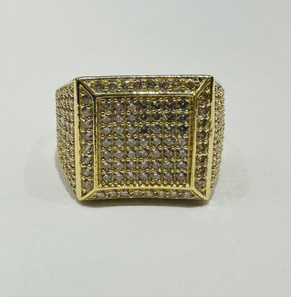 14K GOLD MEN'S RING WITH CZ DIAMOND WEIGHT: 12.0gm