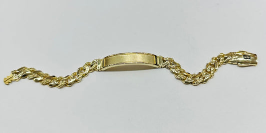 10K GOLD MONACO CHAIN CLASSIC DIAMOND CUT BRACELET  9" 5.65mm, Weight: 14.2gm