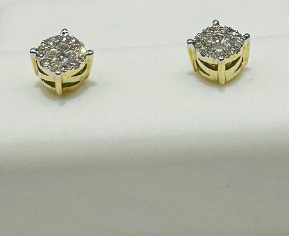 10K NATURAL ROUND DIAMOND EARRINGS