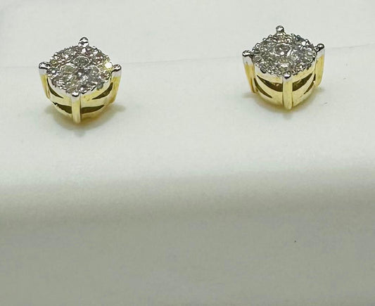 10K NATURAL ROUND DIAMOND EARRINGS