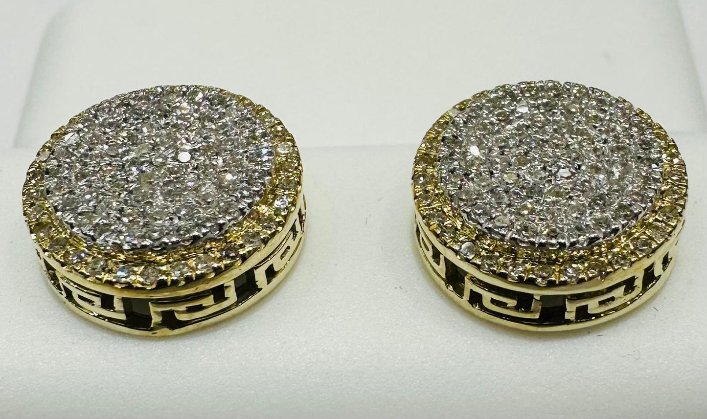 10K GOLD NATURAL DIAMOND ROUND EARRINGS