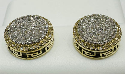 10K GOLD NATURAL DIAMOND ROUND EARRINGS