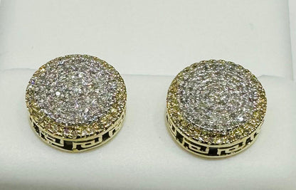 10K GOLD NATURAL DIAMOND ROUND EARRINGS