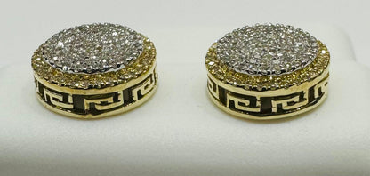 10K GOLD NATURAL DIAMOND ROUND EARRINGS